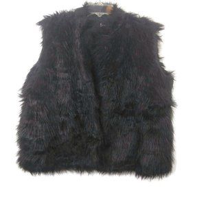 1990's Hipster Grunge Jet Black Open Fuzzy Jacket
